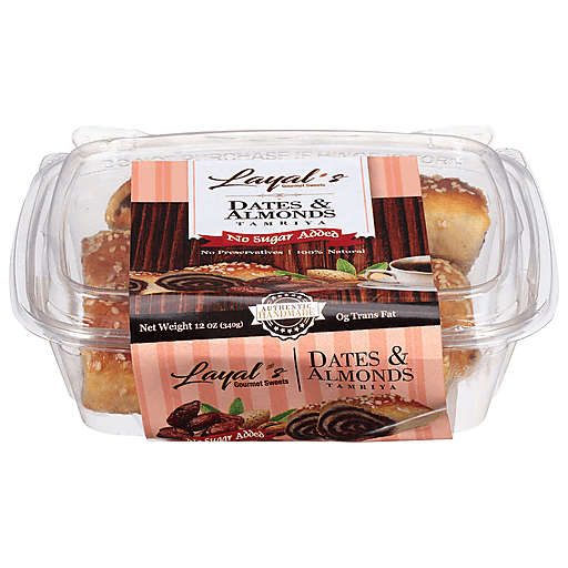 Layal's Gourmet Sweets Tamriya, Dates & Almonds, No Sugar Added 12 Oz