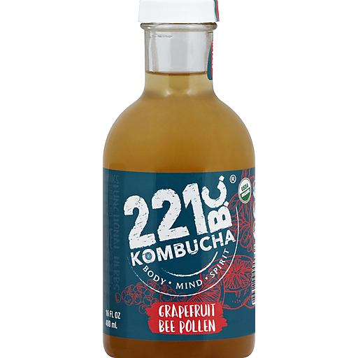 Kombucha 221 BC Organic, Grapefruit Bee Pollen 16 Oz