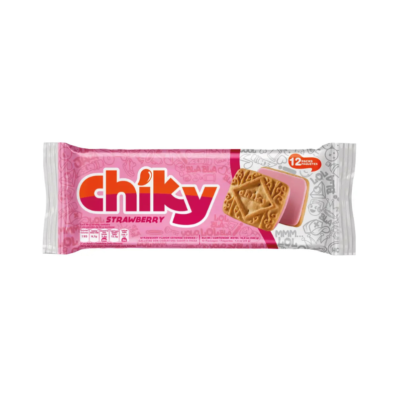 Chiky Cookies, Strawberry Dipped, 12 Packs