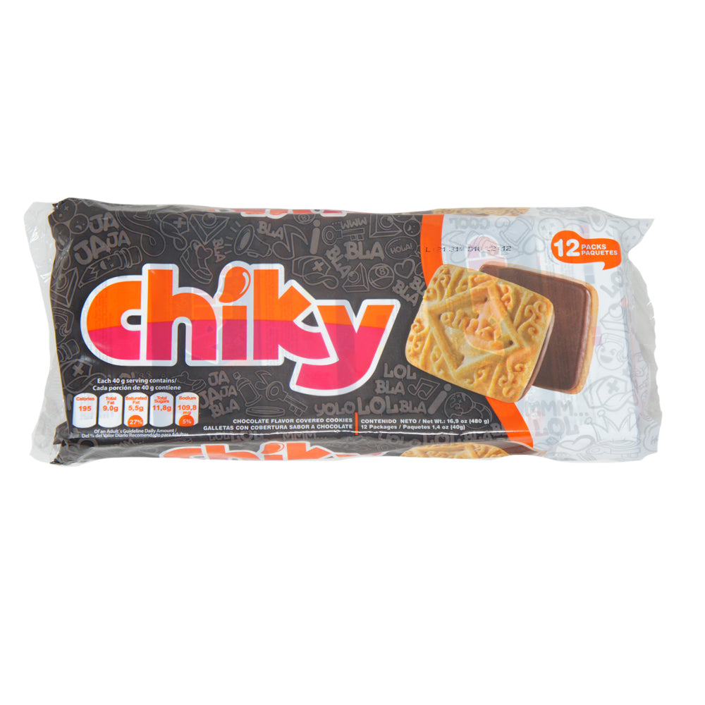Chiky Cookies, Chocolate Dipped, 12 Packs