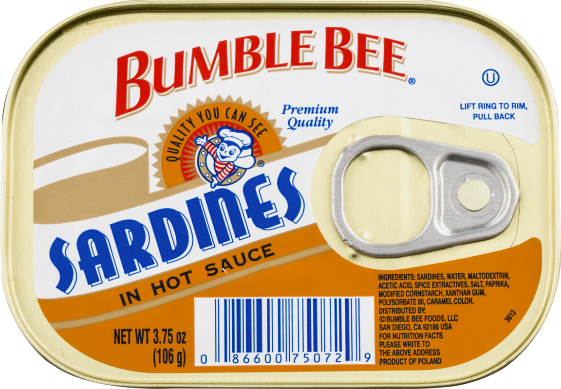 Bumble Bee Sardines In Hot Sauce 3.75 Oz. Can