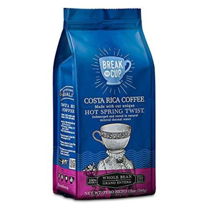 Gourmet Coffee Costa Rica Whole Bean By Break The Cup: Coffee Beans Naturally Enriched To Produce The Aroma Coffee Lovers Crave From This Pure Arabic Coffee (12 Oz Whole Bean Coffee)