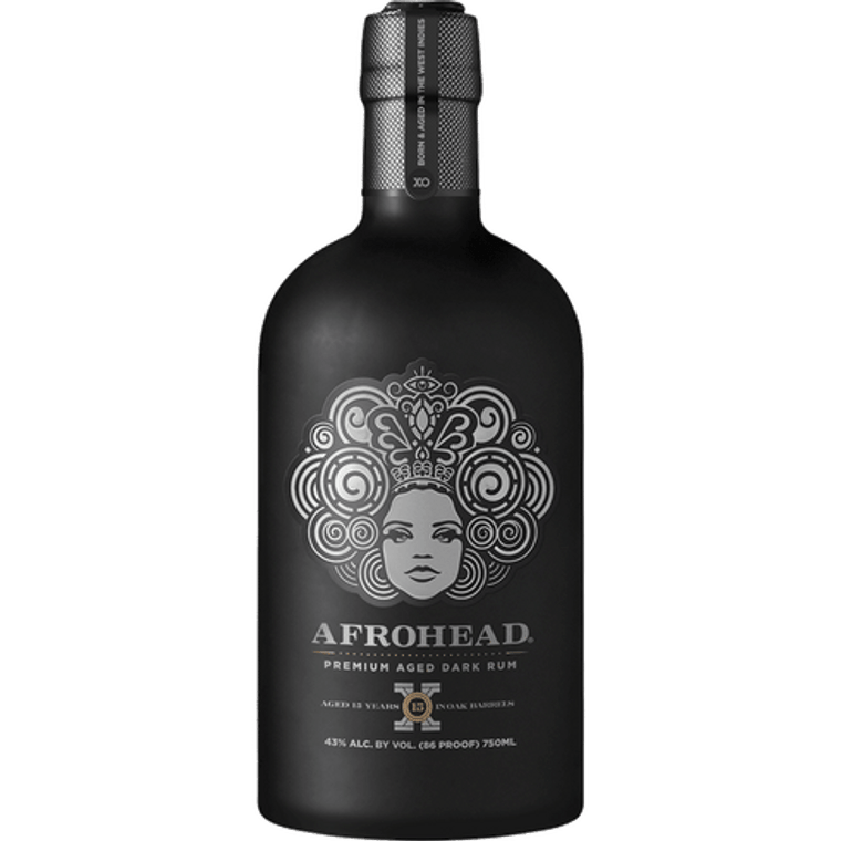 Afrohead Rum, Premium, Aged Dark 750 Ml