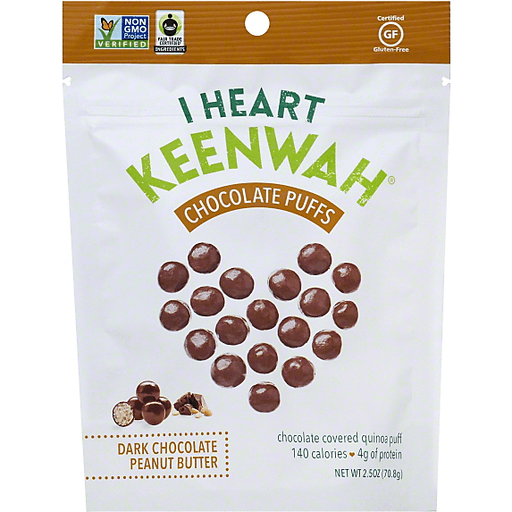I Heart Keenwah Dark Chocolate Peanut Butter Puffs, 2.5 Oz