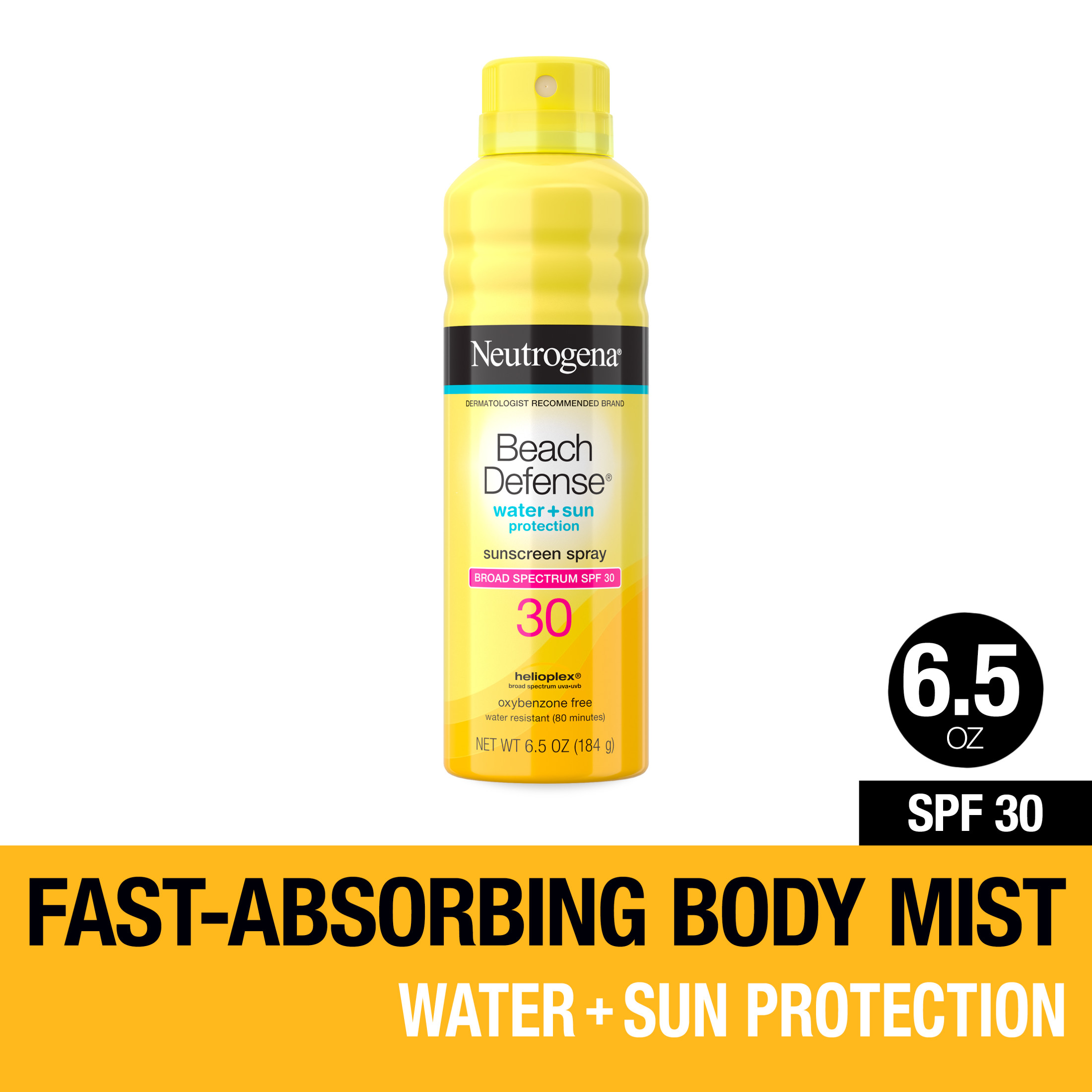Neutrogena Beach Defense Water + Sun Protection Sunscreen Spray SPF 30 6.5 Oz 2019