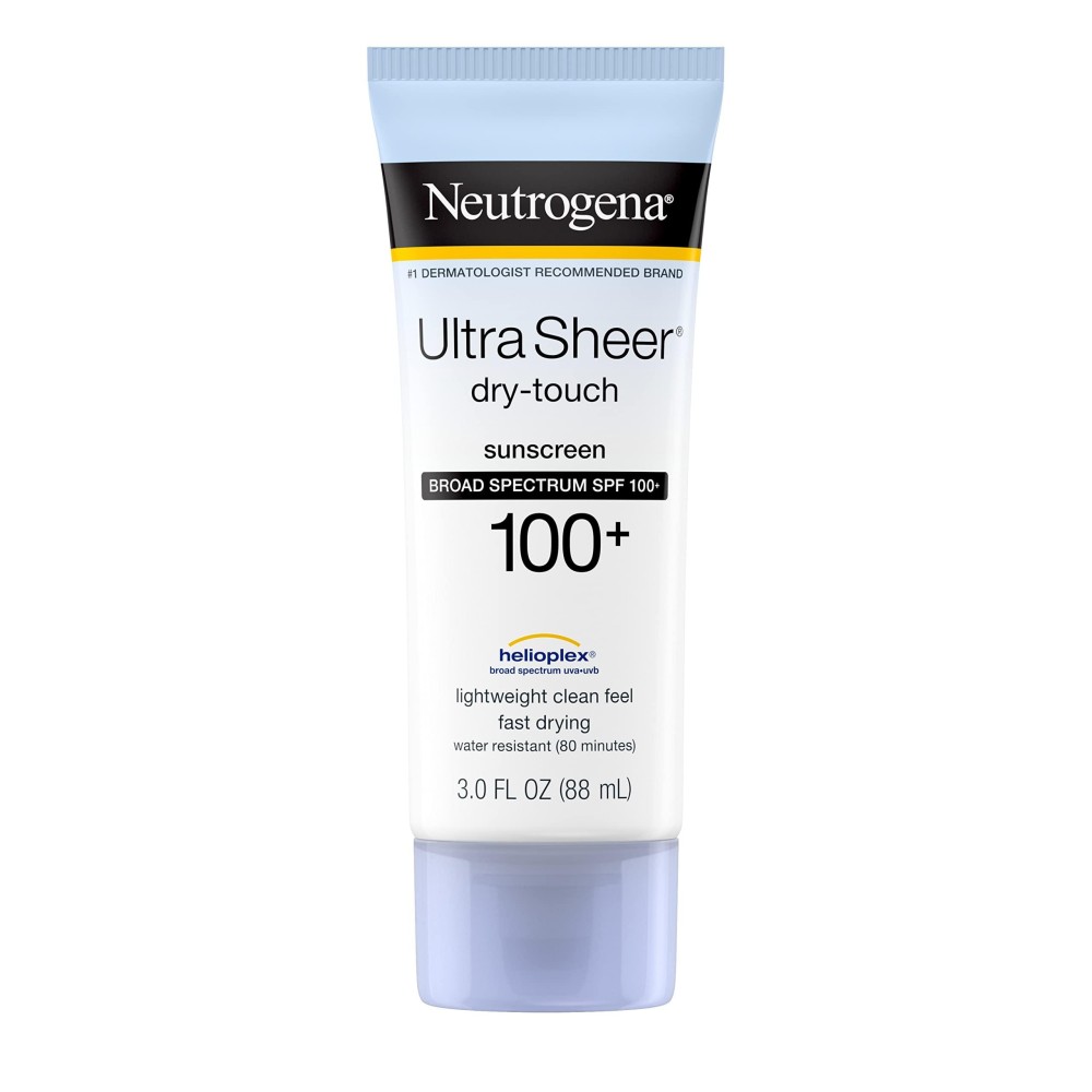 Neutrogena Ultra Sheer Dry-Touch Water Resistant And Non-Greasy Sunscreen Lotion With Broad Spectrum SPF 100+, 3 Fl Oz