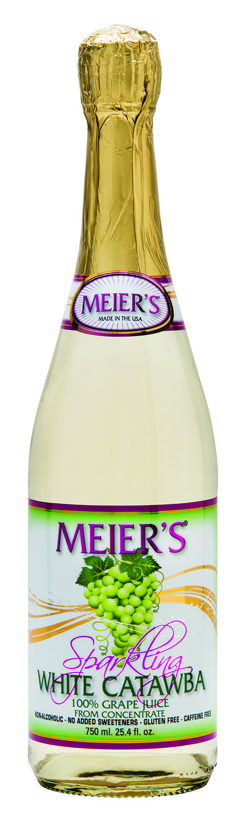Meier's 100% Juice, Grape, Sparkling, White Catawba 25.4 Oz