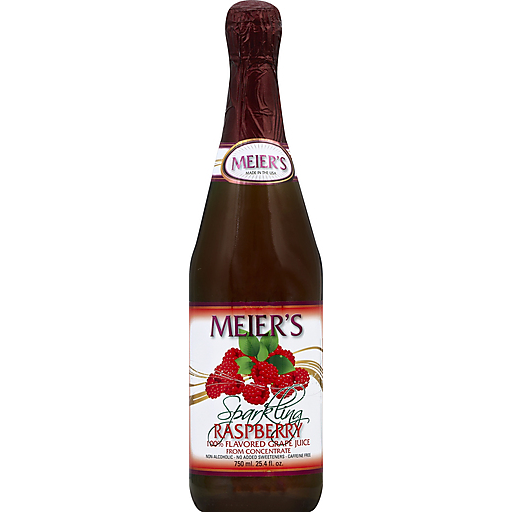 Meier's 100% Juice, Grape, Sparkling, Raspberry 25.4 Oz