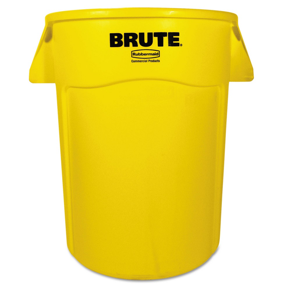 Rubbermaid Commercial Vented Round Brute Container, 44 Gal, Plastic, Yellow