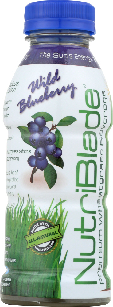 NutriBlade Wheatgrass Beverage, Premium, Wild Blueberry 12 Oz
