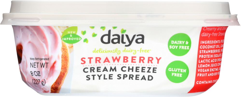 Daiya Cheese Alternatives Strawberry Cream Cheeze Tub Dairy Free Vegan Style Spread - 8 Ounce