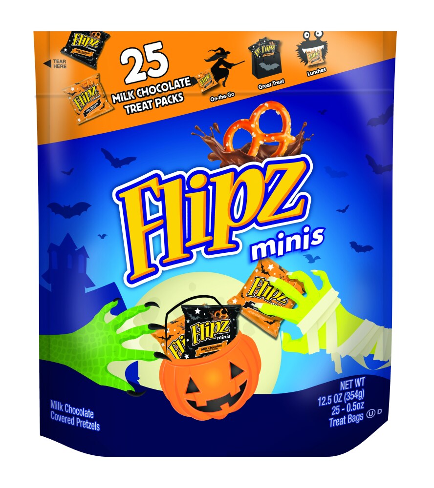 Flipz Pretzels, Milk Chocolate Covered, Minis, Treat Bags