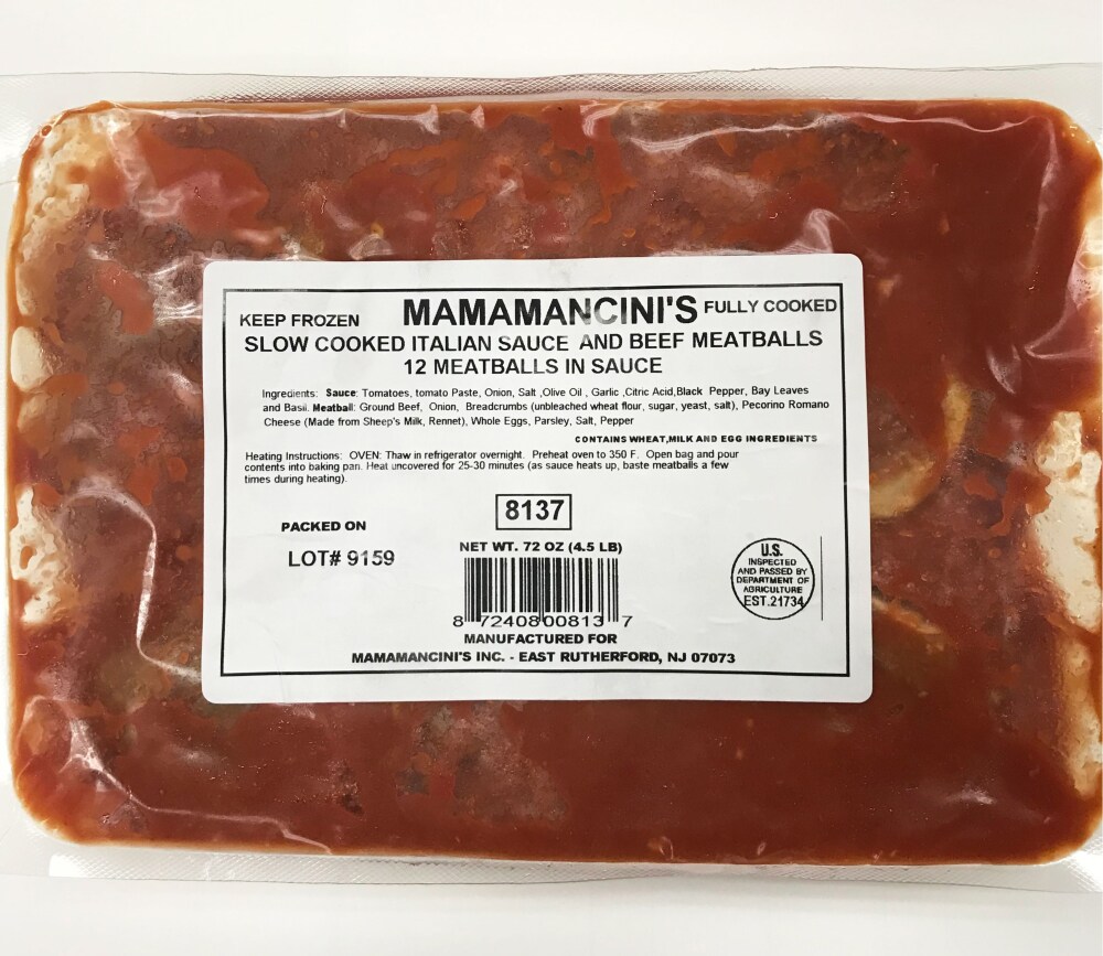Mama Mancini's Beef Meatballs And Sauce