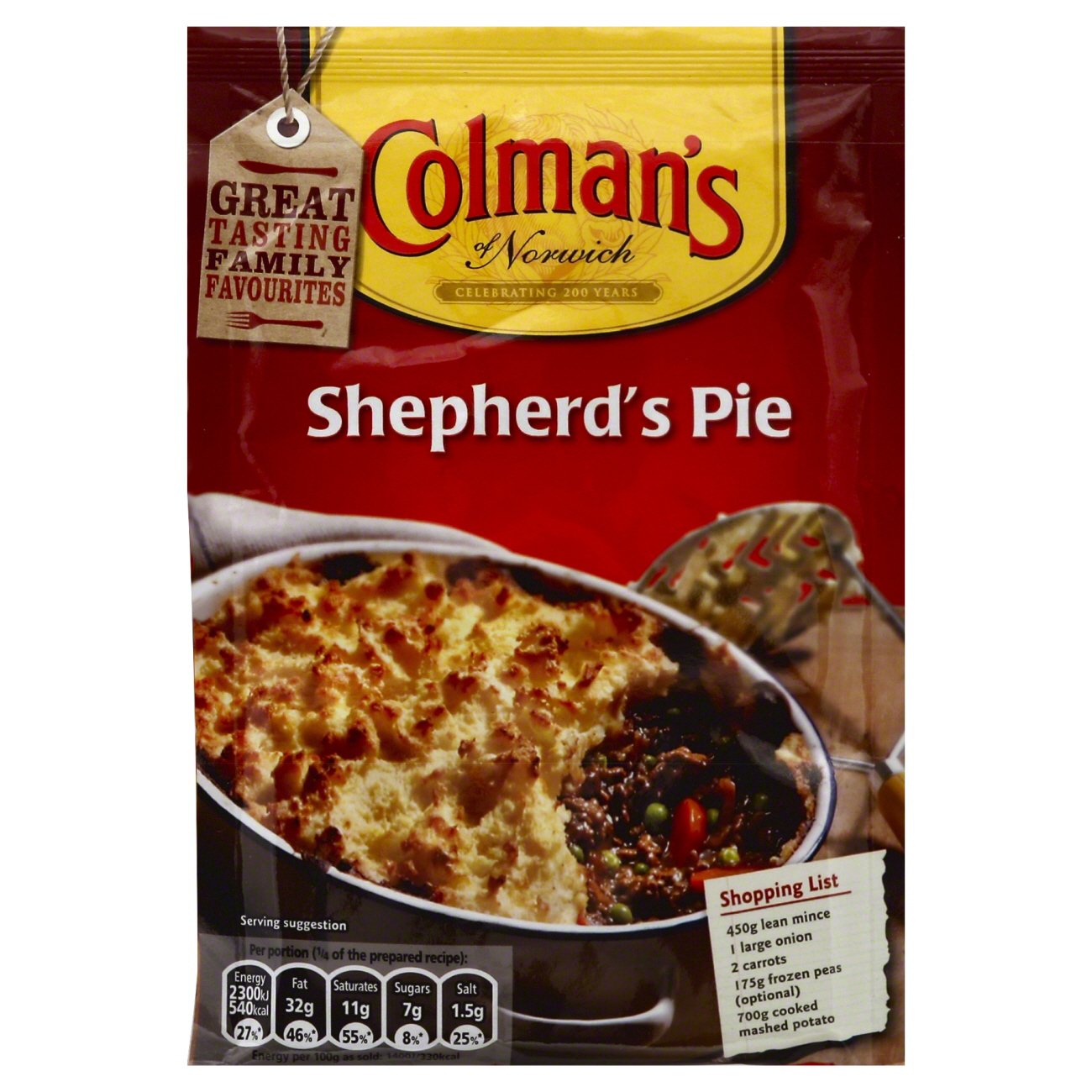 Colman's Of Norwich Shepherd's Pie Family Seasoning Mix