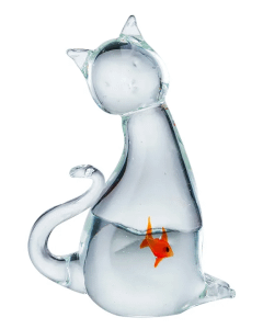 Will's Company Glass Cat W/ Fish