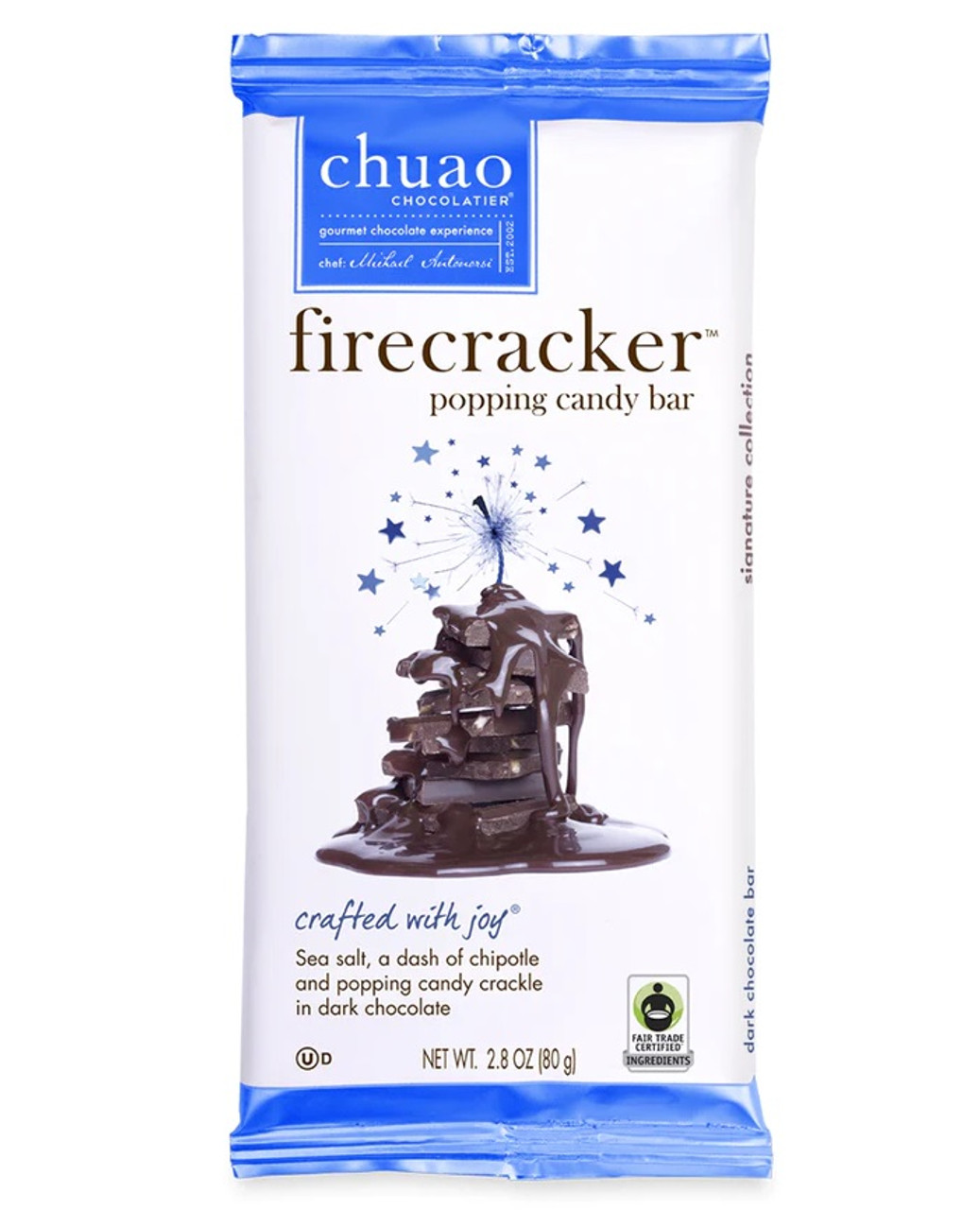 Chuao Chocolatier Dark Chocolate Firecracker 2.8 Oz Bar