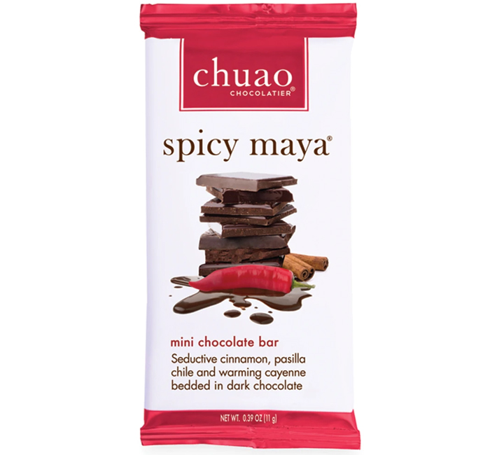 Chuao Chocolatier Mini Dark Chocolate Spicy Maya 0.39 Oz Bar 24ct Box