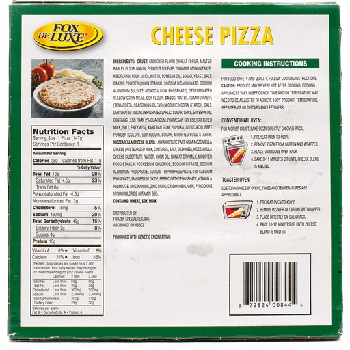 Fox De Luxe Pizza, Cheese