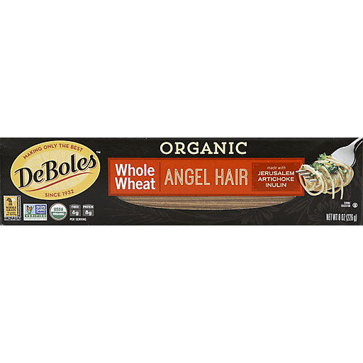 DeBoles Organic Whole Wheat Angel Hair Pasta, 8 Oz
