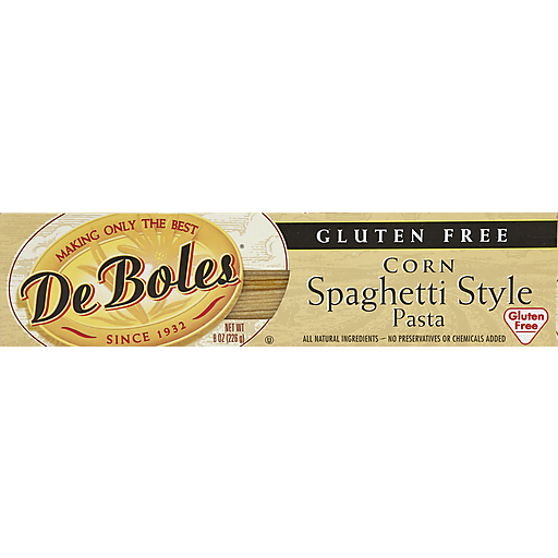 De Boles Pasta, Gluten Free, Corn, Spaghetti Style 8 Oz
