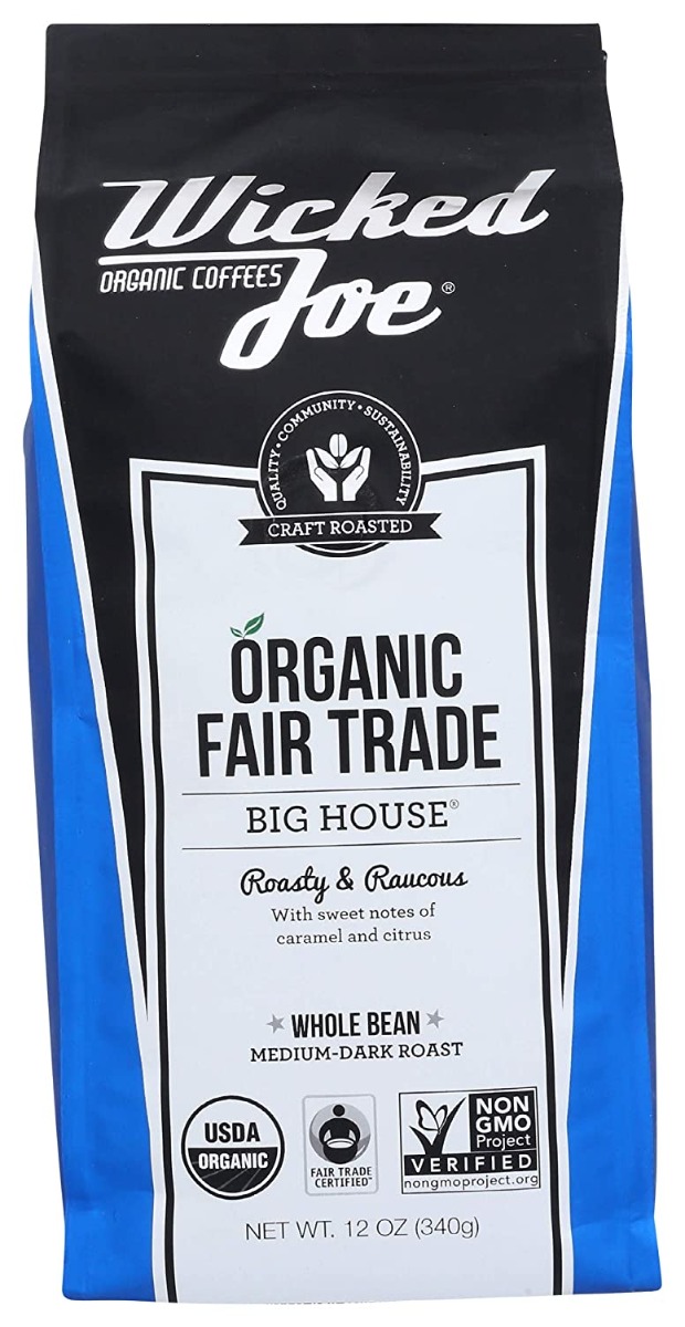Wicked Joe Whole Bean, Light & Dark Mix, Big House Coffee - 12 Oz