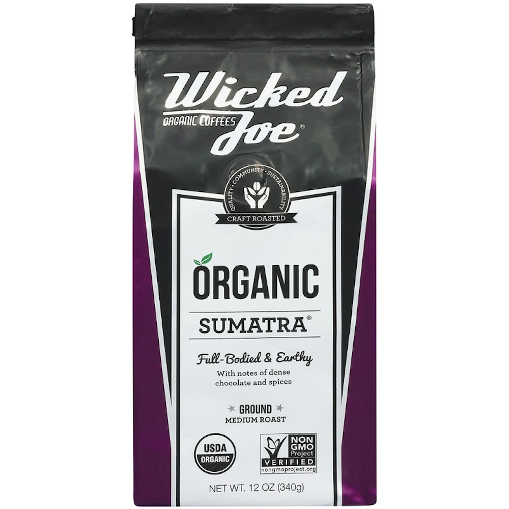 Wicked Joe Organic Ground Medium Roast Sumatra Coffee 12 Oz