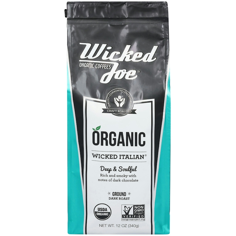 Wicked Joe Coffee Organic Ground Medium Dark Roast Italian