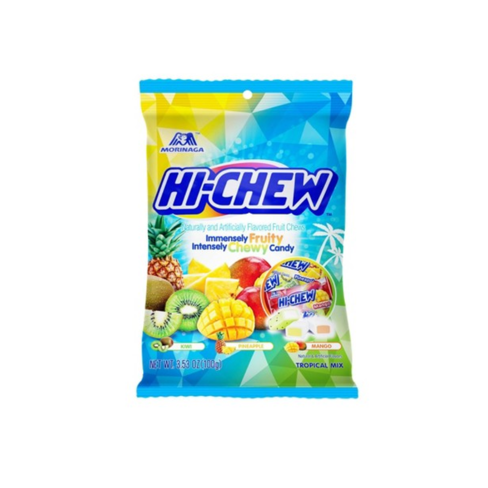 Hi-Chew Tropical Mix Kiwi/Pineapple/Mango Fruit Chews 3.53 Oz