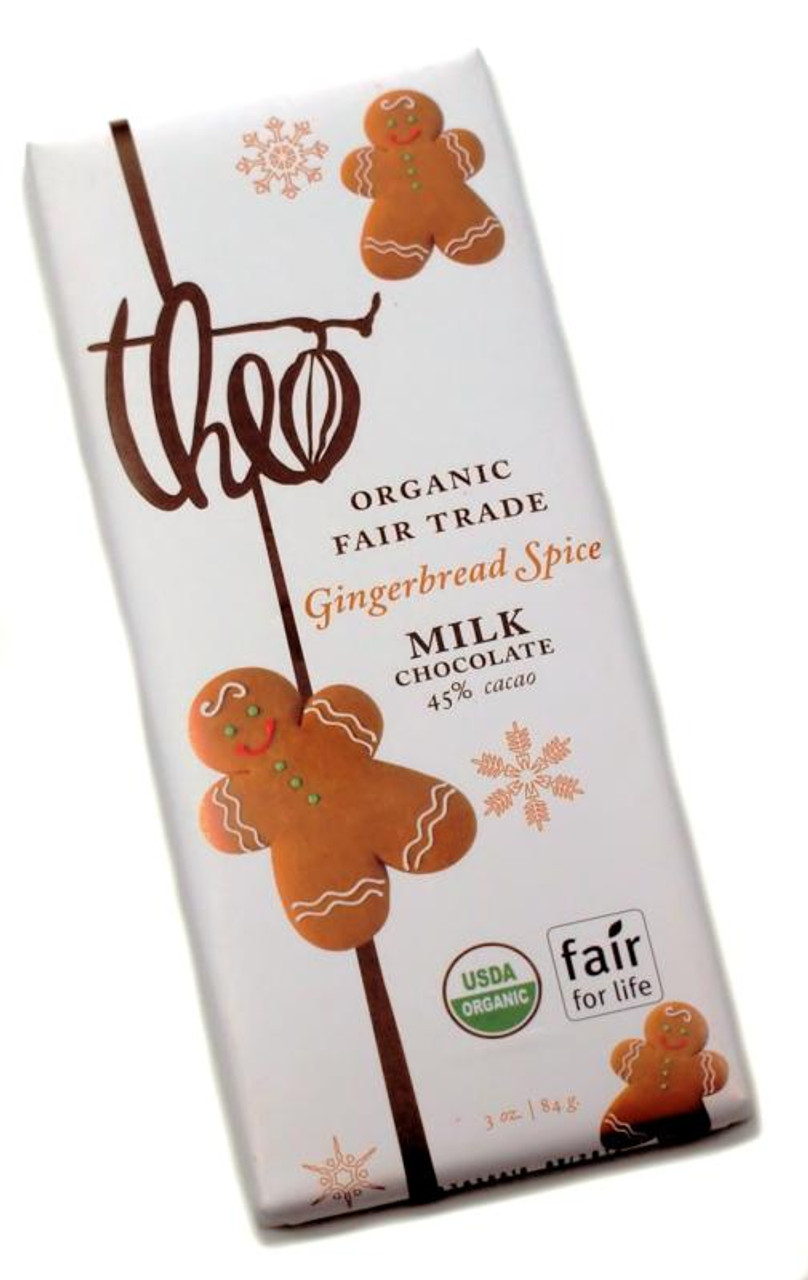 Theo Milk Chocolate, Gingerbread Spice 3 Oz