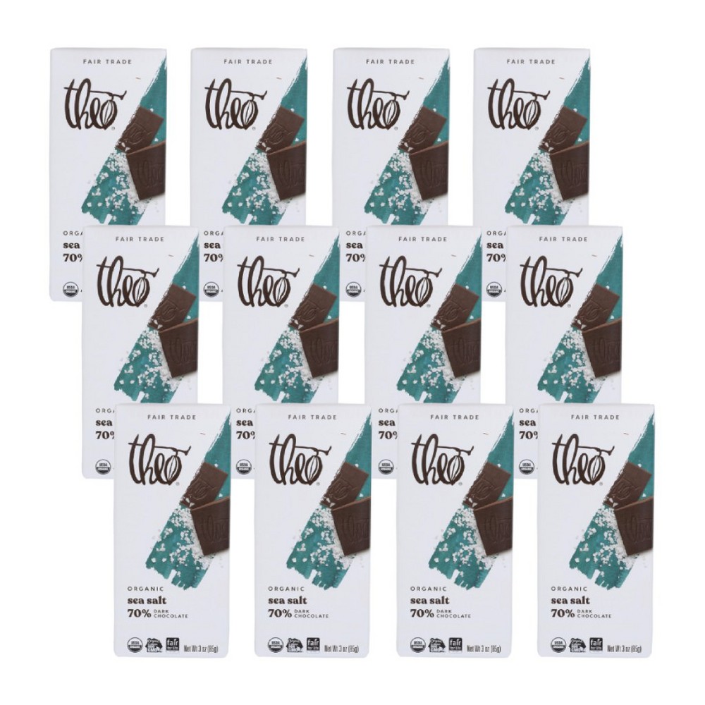 Theo Organic Fair Trade Sea Salt 70% Dark Chocolate Bar