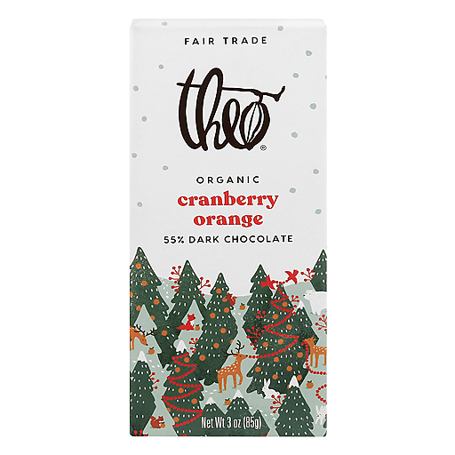Theo Organic & Fair Trade 55% Dark Chocolate Cranberry Orange