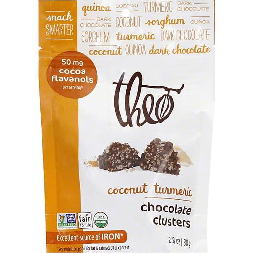 Theo Chocolate Clusters, Coconut Turmeric 2.8 Oz