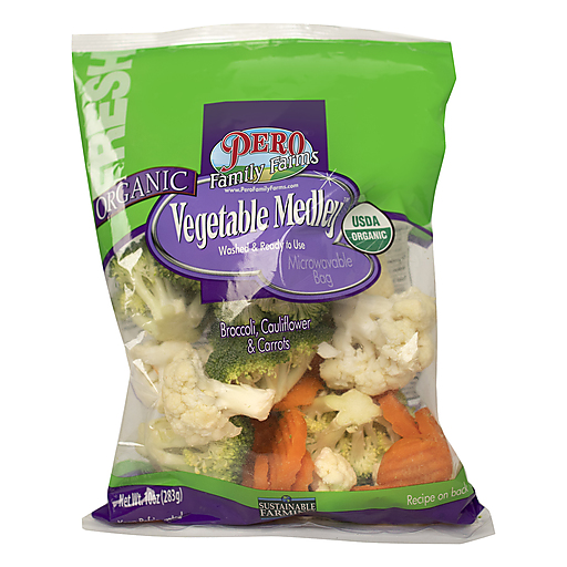 Pero Family Farms Organic Broccoli, Cauliflower & Carrots Vegetable Medley 10 Oz