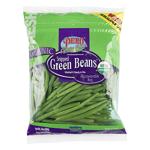 Pero Family Farms Green Beans, Organic, Snipped 24 Oz