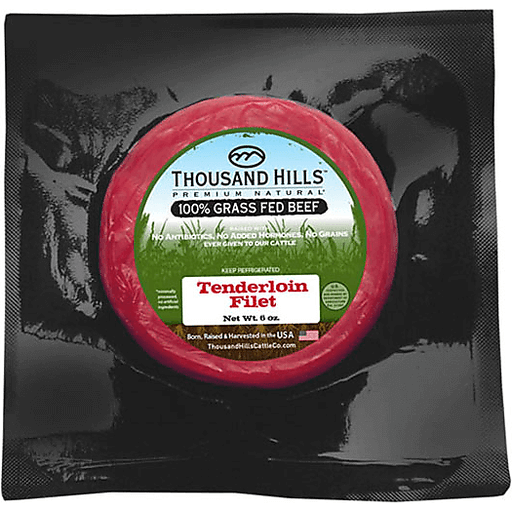 1000 Hills Thousand Organic Beef Tenderloin Steak
