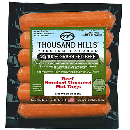 Thousand Hills Uncured Smoked Beef Hot Dog