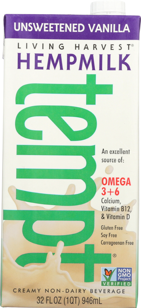 Living Harvest Tempt Unsweetened Vanilla Hemp Milk 32oz