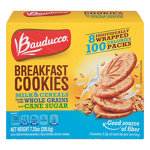 Bauducco Breakfast Cookies, Milk & Cereals
