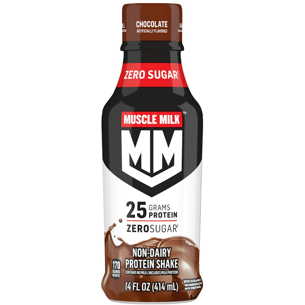 Muscle Milk Protein Shake, Non Dairy, Zero Sugar, Chocolate 14 Fl Oz