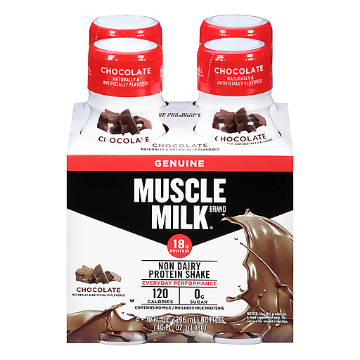 Muscle Milk Genuine Chocolate Non Dairy Protein Shake 4-10 Fl.oz. Plastic Bottles
