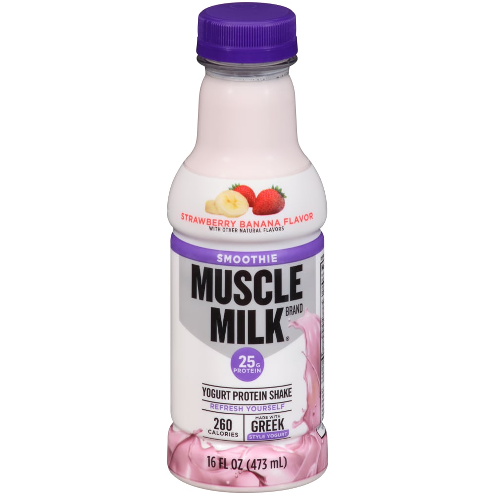 Muscle Milk Protein Shake, Yogurt, Strawberry Banana Flavor 16 Oz