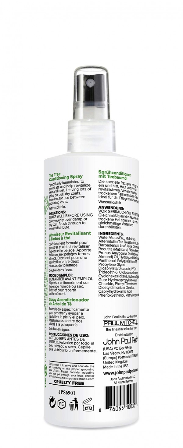 John Paul Pet Tea Tree Dogs & Cats Conditioning Spray 236ml