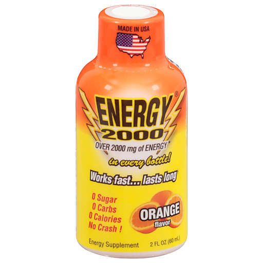 Energy 2000 Drink, Orange Flavor 2 Fl Oz