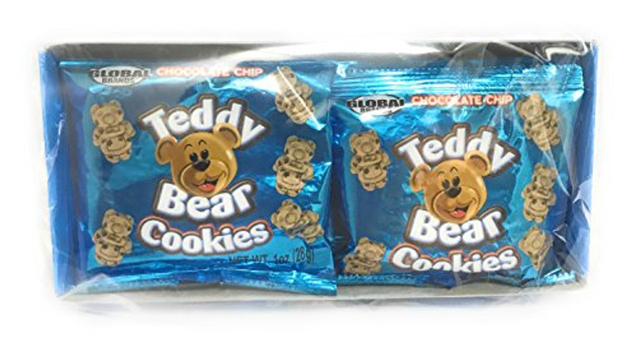 Global Brands Cookies, Chocolate Chip, Teddy Bear, 8 Pack