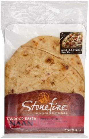 Stonefire Naan, Tandoor Baked, Sweet Chili 8.8 Oz