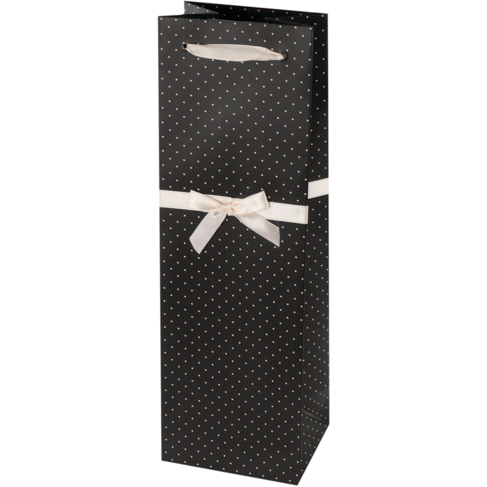 Cakewalk Elegant Black And White Wine Bag