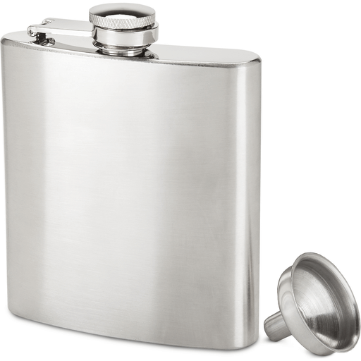 True 6oz Stainless Steel Flask With Funnel