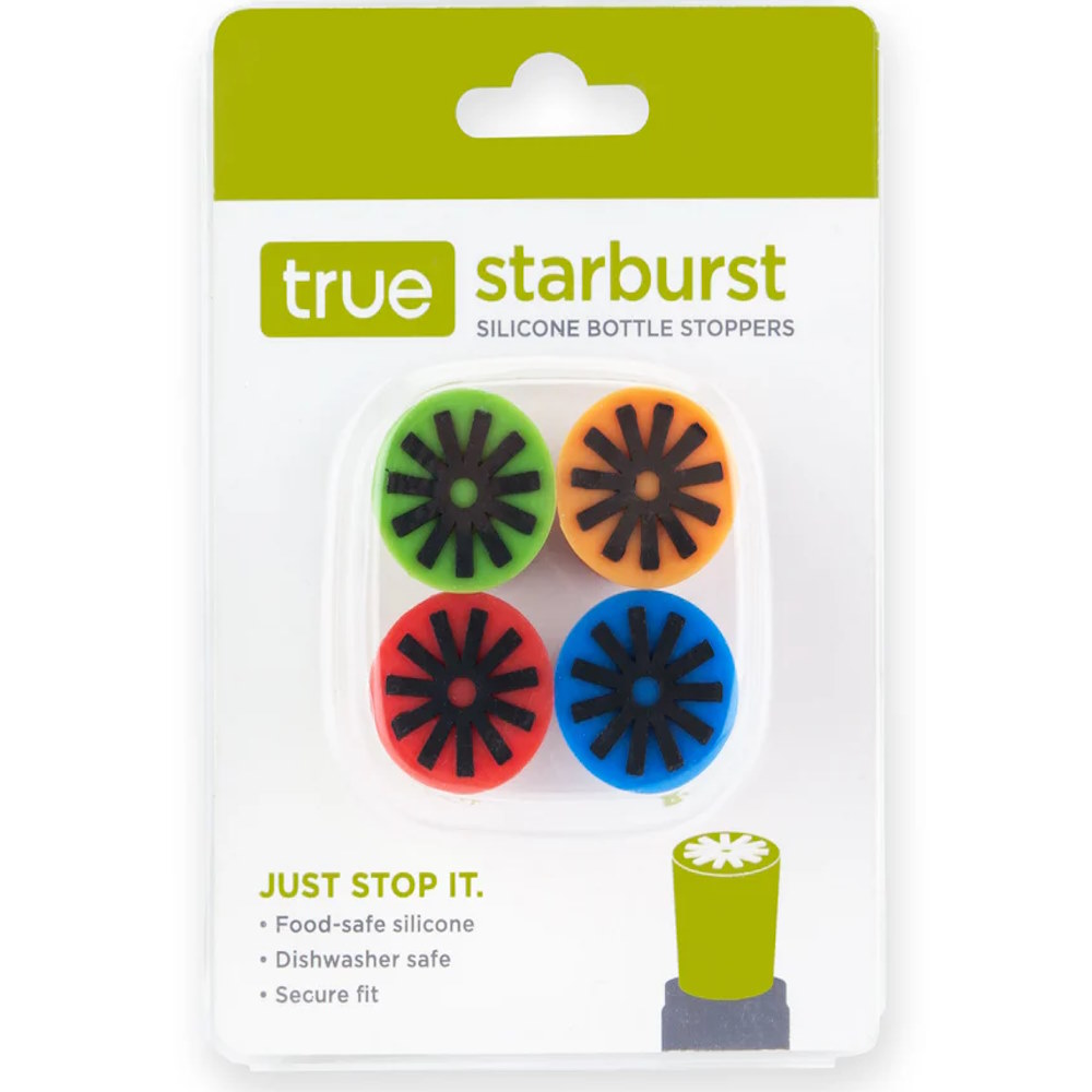 True Bottle Stoppers, Silicone, Starburst