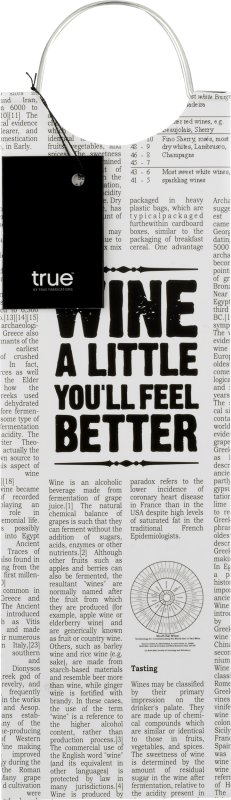 Revel Paper Word Press Wine Bag