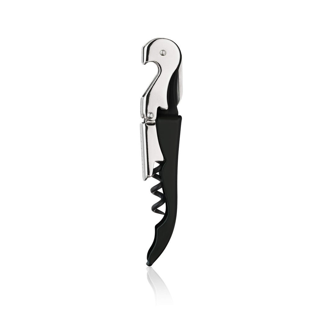 True Tap Burgundy Double Hinged Waiter S Corkscrew Bottle Opener W/ Foil Cutter